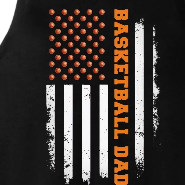 Basketball Dad USA US Flag Basketball Men Ladies Tri-Blend Wicking Tank