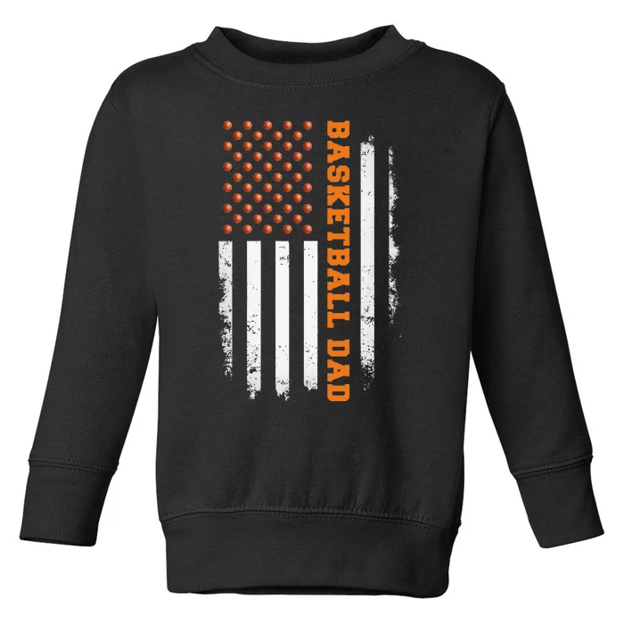 Basketball Dad USA US Flag Basketball Men Toddler Sweatshirt