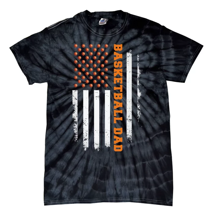 Basketball Dad USA US Flag Basketball Men Tie-Dye T-Shirt