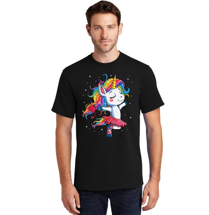 Ballet Dancer Unicorn Girl Rainbow Ballerina Tall T-Shirt