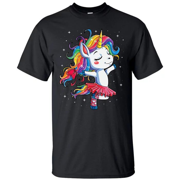 Ballet Dancer Unicorn Girl Rainbow Ballerina Tall T-Shirt