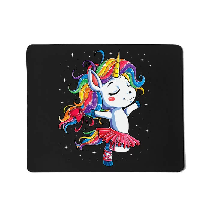 Ballet Dancer Unicorn Girl Rainbow Ballerina Mousepad