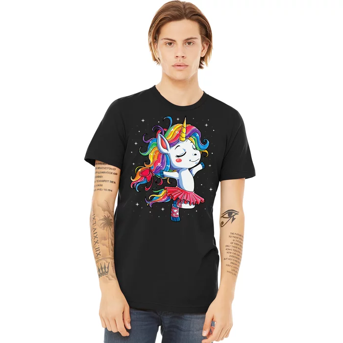 Ballet Dancer Unicorn Girl Rainbow Ballerina Premium T-Shirt