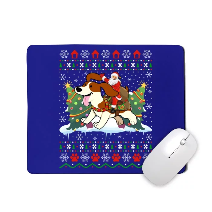 Beagle Dog Ugly Xmas Gift Santa Riding Beagle Christmas Gift Mousepad