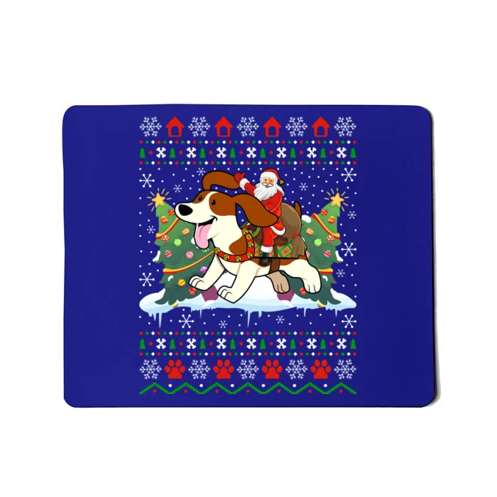 Beagle Dog Ugly Xmas Gift Santa Riding Beagle Christmas Gift Mousepad