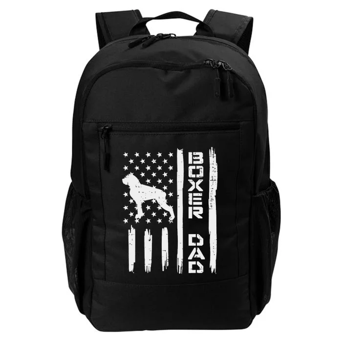 Boxer Dad US Flag Vintage Patriotic Dog Lover Owner Daily Commute Backpack