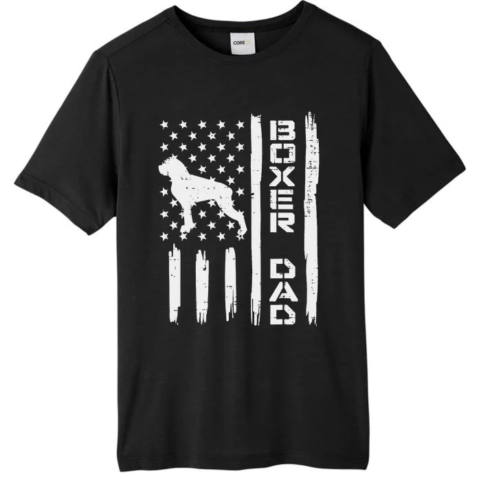 Boxer Dad US Flag Vintage Patriotic Dog Lover Owner ChromaSoft Performance T-Shirt