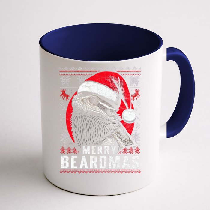 Bearded Dragon Ugly Christmas Sweater Merry Beardmas Front & Back Coffee Mug