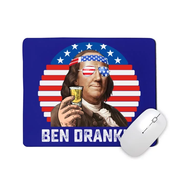 Ben Drankin Usa Flag 4th Of July Benjamin Franklin Ing Gift Mousepad