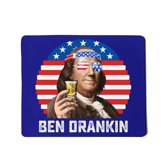 Ben Drankin Usa Flag 4th Of July Benjamin Franklin Ing Gift Mousepad