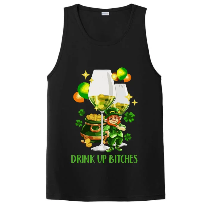 Bitches Drink Up Shirts Women St Patrick Day Wine Party Performance Tank