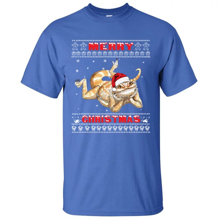 Bearded Dragon Ugly Christmas Lizards Lovers Gift Tall T-Shirt