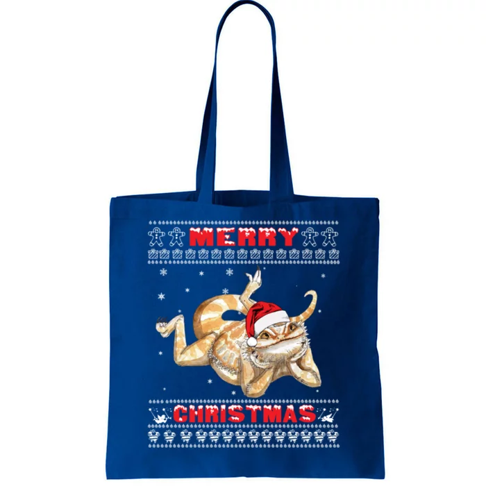 Bearded Dragon Ugly Christmas Lizards Lovers Gift Tote Bag