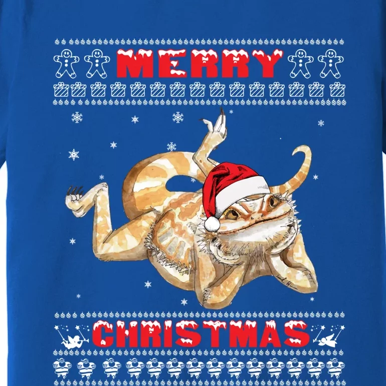 Bearded Dragon Ugly Christmas Lizards Lovers Gift Premium T-Shirt