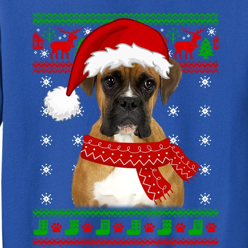 Boxer Dog Ugly Sweater Christmas Puppy Dog Lover Gift Tall Sweatshirt