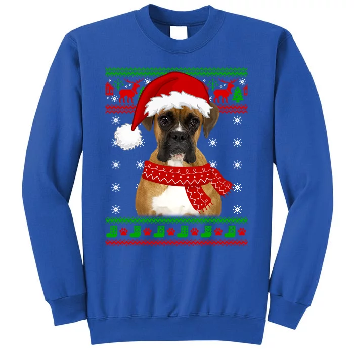 Boxer Dog Ugly Sweater Christmas Puppy Dog Lover Gift Tall Sweatshirt