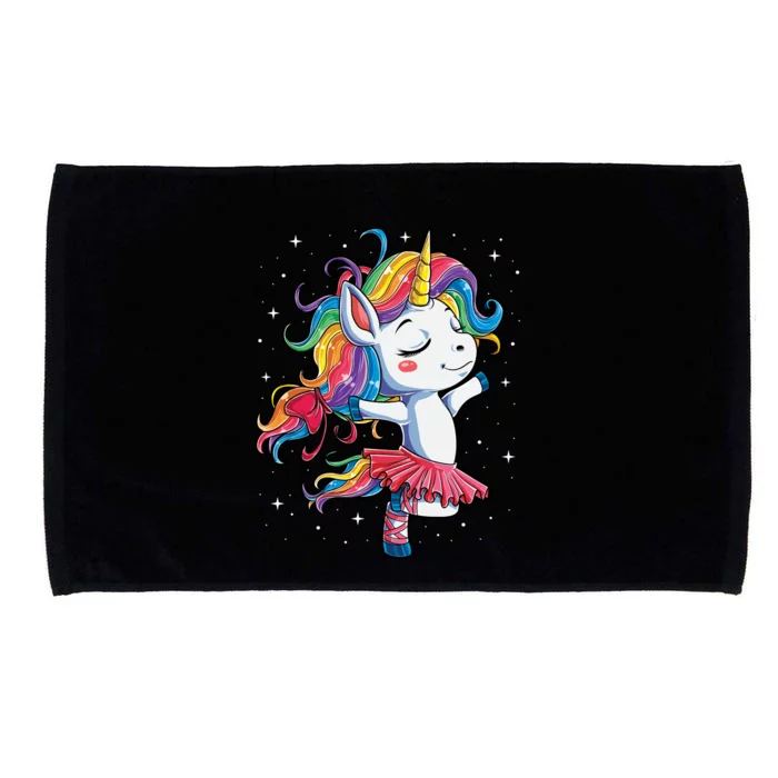 Ballet Dancer Unicorn Gift Rainbow Ballerina Tee Microfiber Hand Towel