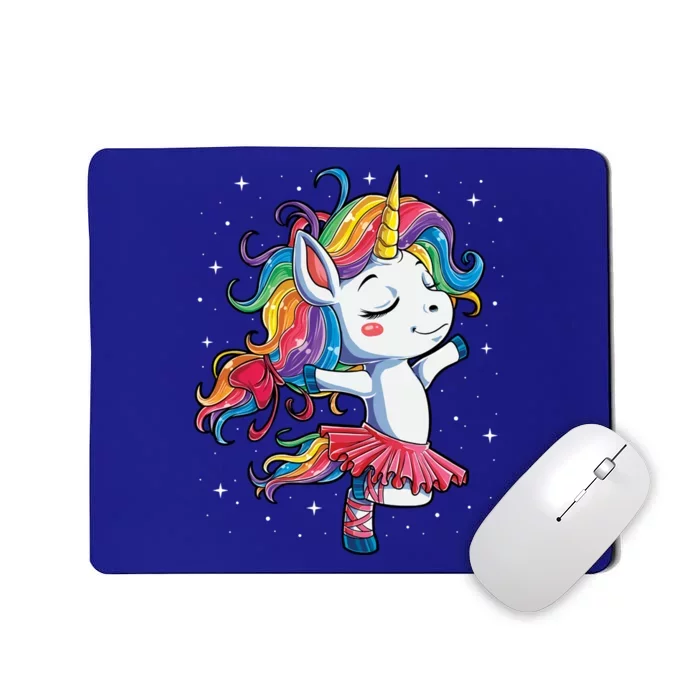 Ballet Dancer Unicorn Gift Rainbow Ballerina Tee Mousepad