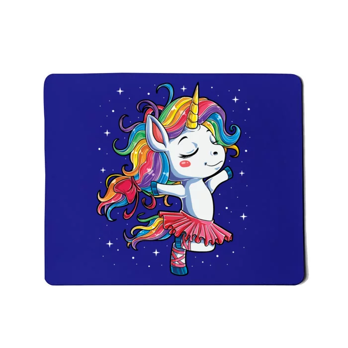 Ballet Dancer Unicorn Gift Rainbow Ballerina Tee Mousepad