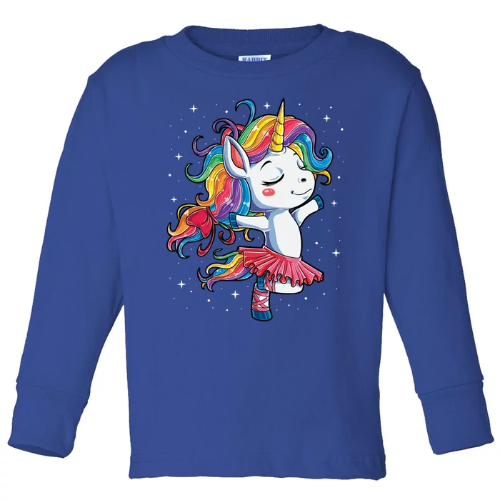 Ballet Dancer Unicorn Gift Rainbow Ballerina Tee Toddler Long Sleeve Shirt