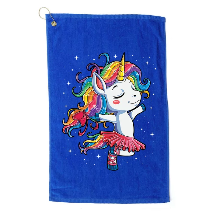 Ballet Dancer Unicorn Gift Rainbow Ballerina Tee Platinum Collection Golf Towel