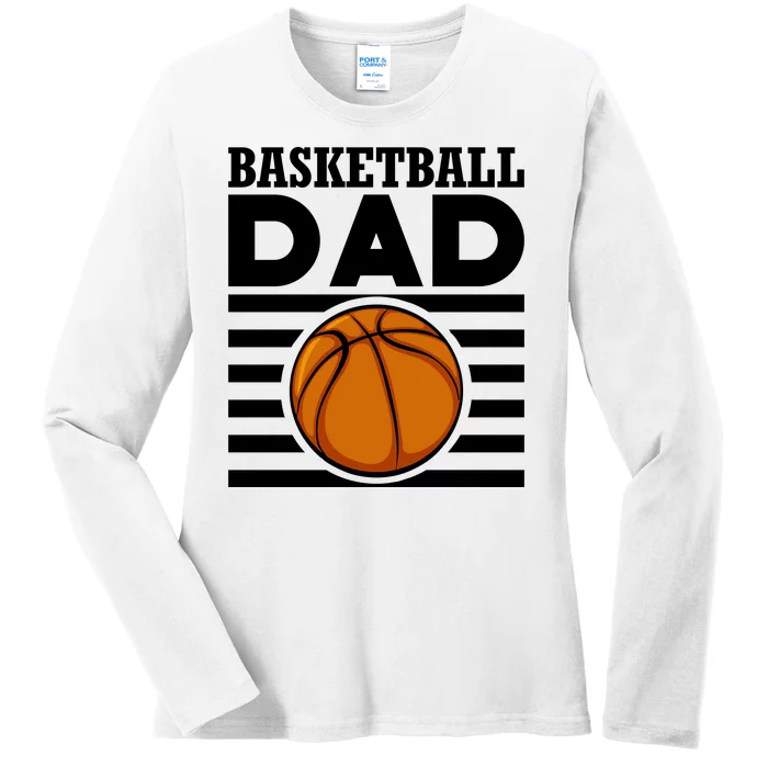 Basketball Dad Vintage Retro Line Ladies Long Sleeve Shirt