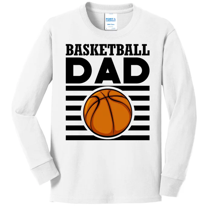 Basketball Dad Vintage Retro Line Kids Long Sleeve Shirt