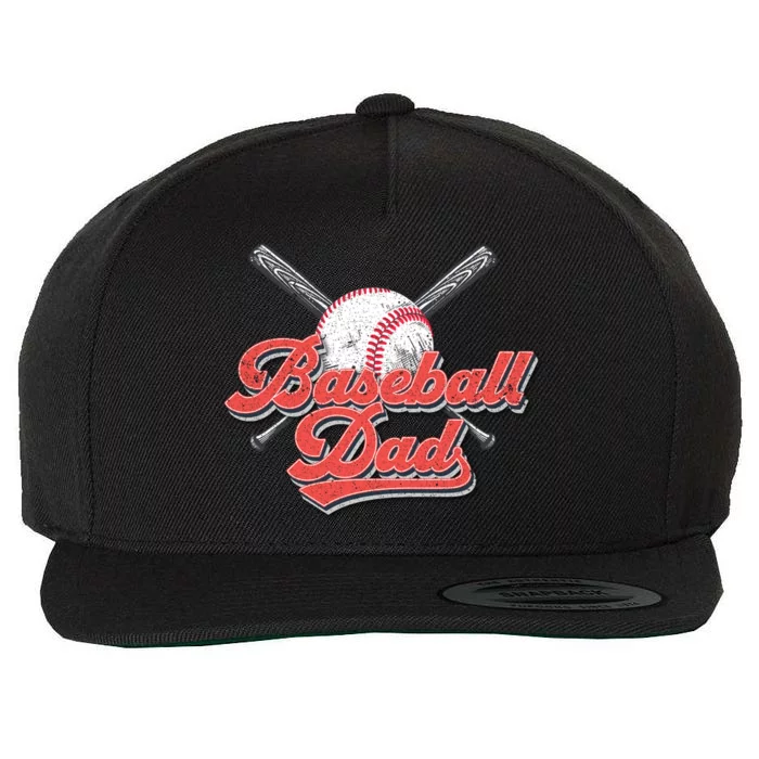 Baseball Dad Vintage Baseball For Dad Wool Snapback Cap