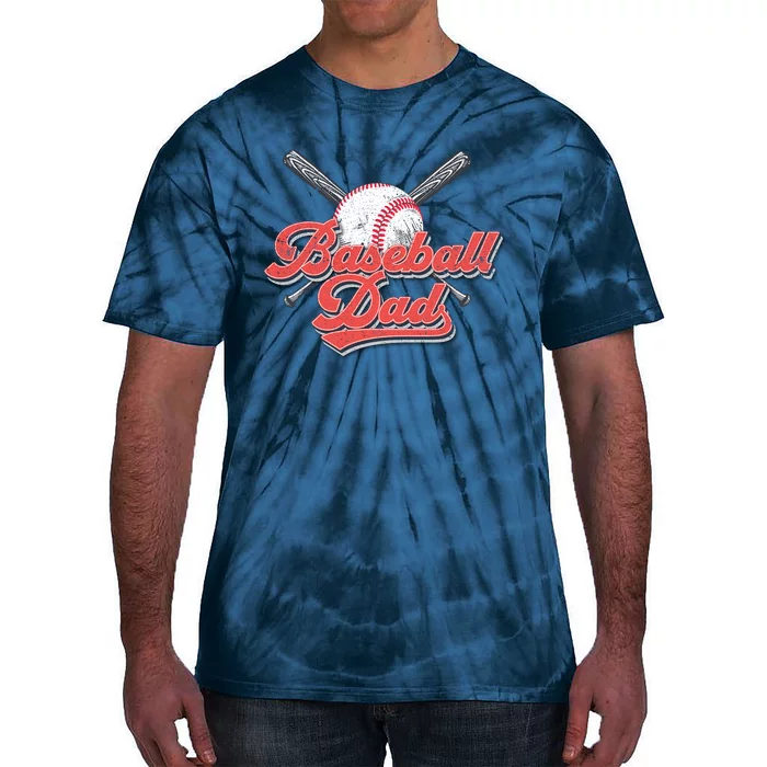 Baseball Dad Vintage Baseball For Dad Tie-Dye T-Shirt