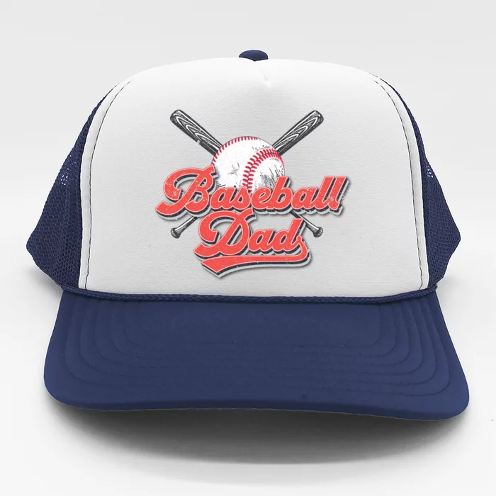 Baseball Dad Vintage Baseball For Dad Trucker Hat