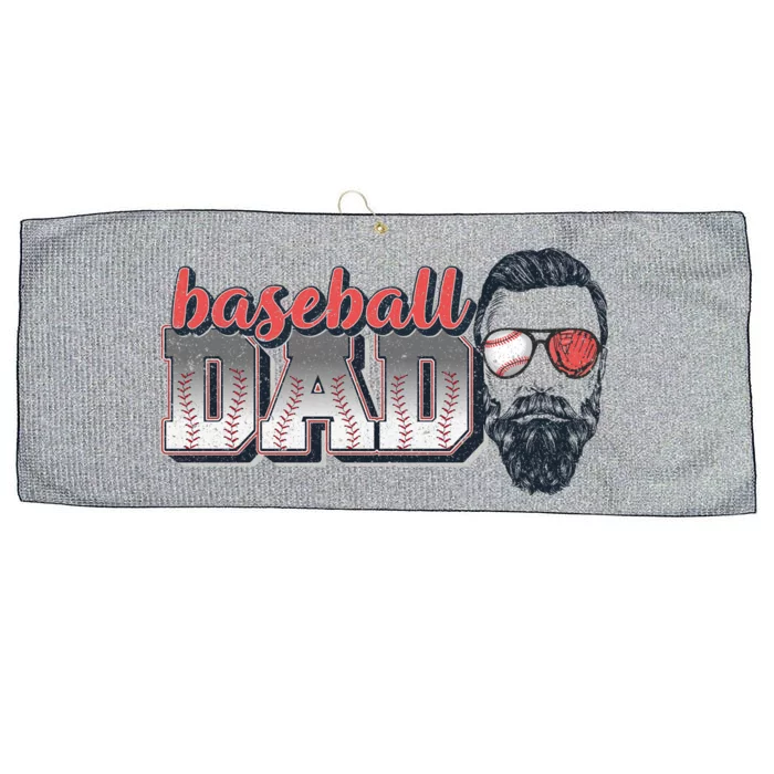 Baseball Dad Vintage Baseball For Dad Large Microfiber Waffle Golf Towel