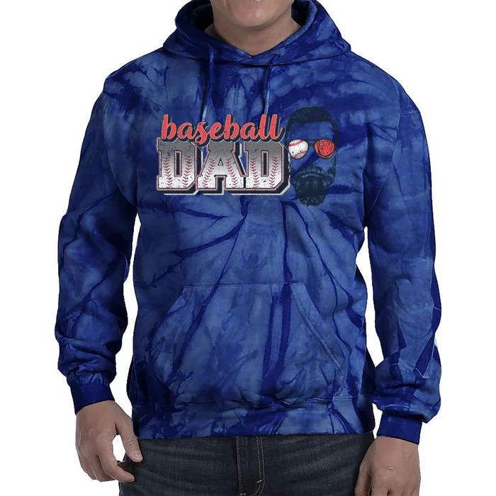 Baseball Dad Vintage Baseball For Dad Tie Dye Hoodie