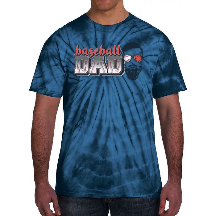 Baseball Dad Vintage Baseball For Dad Tie-Dye T-Shirt