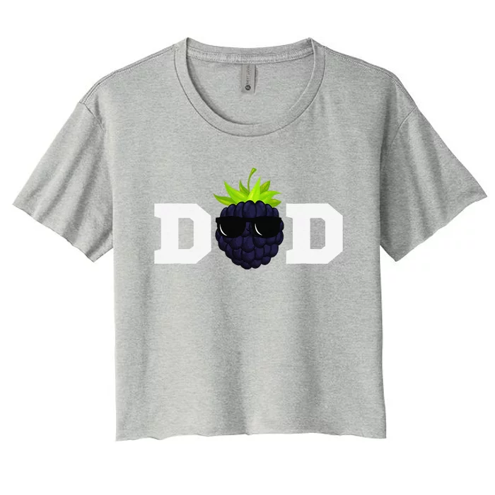 Blackberry Dad Vegan Blackberry Lover Birthday Women's Crop Top Tee