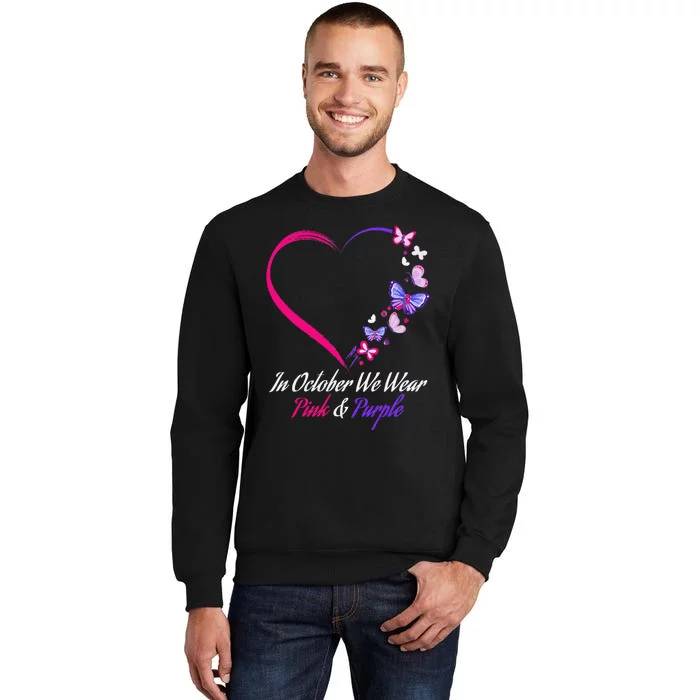 Butterfly Domestic Violence & Breast Cancer Awareness Tall Sweatshirt