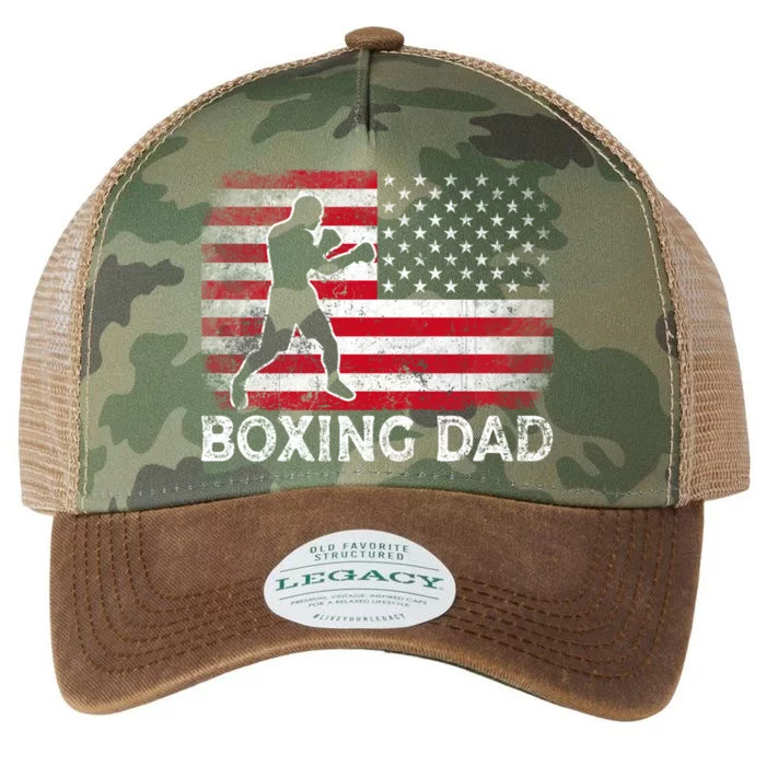 Boxing Dad Vintage American Flag Retro Fathers Day Gift Legacy Tie Dye Trucker Hat