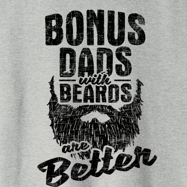 Bonus Dads With Beards Gift Fatherhood Stepdad Stepfather Uncle Gift Women's Crop Top Tee