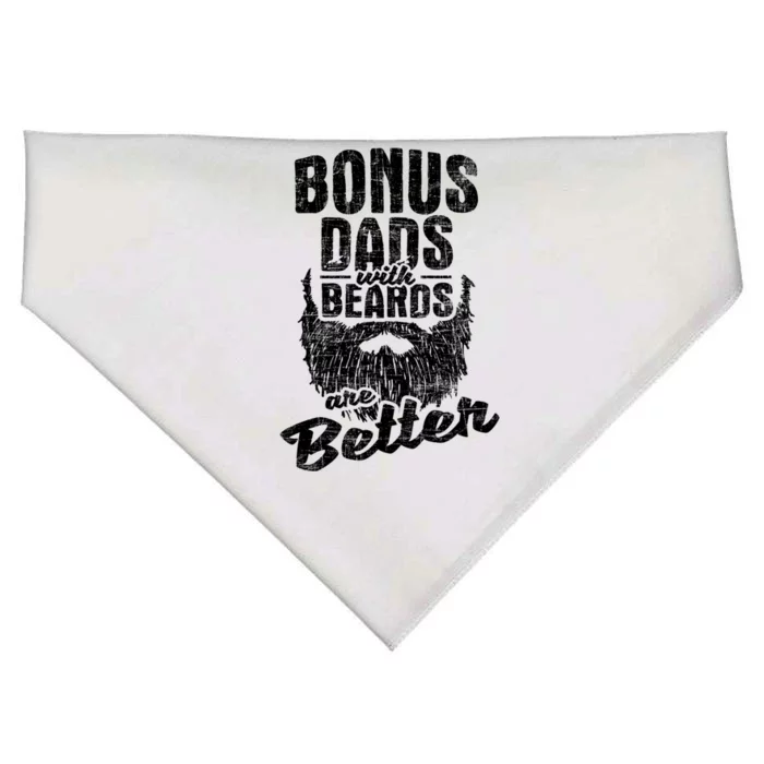 Bonus Dads With Beards Gift Fatherhood Stepdad Stepfather Uncle Gift USA-Made Doggie Bandana