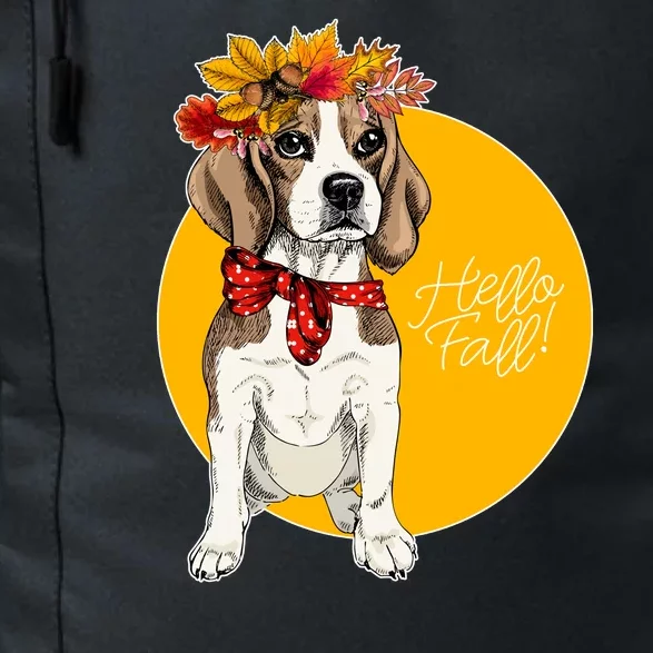 Beagle Dog Wearing Autumn leaves Crown Hello fall Daily Commute Backpack