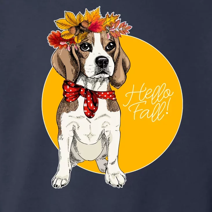 Beagle Dog Wearing Autumn leaves Crown Hello fall Toddler Hoodie