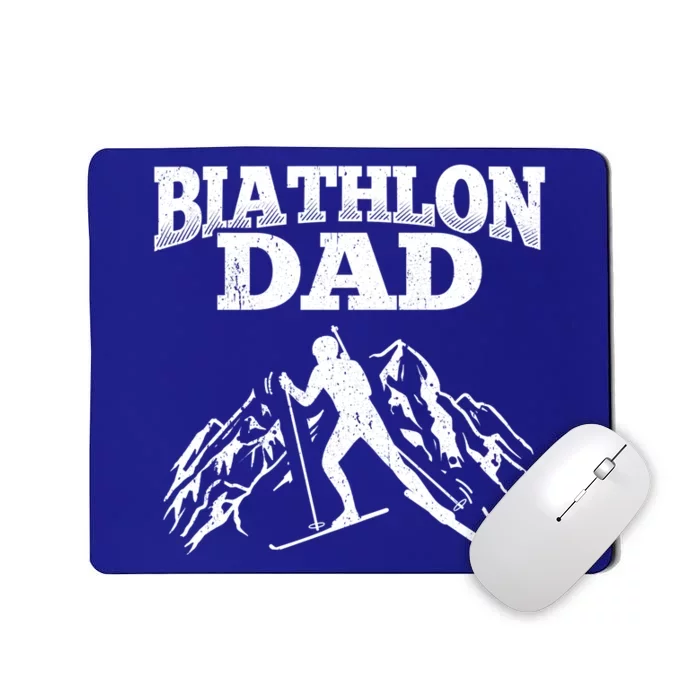 Biathlon Dad Winter Sports Snow Biathlete Cross Country Ski Gift Mousepad