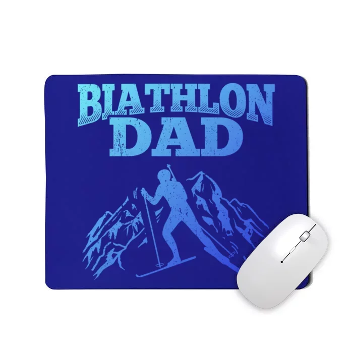 Biathlon Dad Winter Sports Snow Biathlete Cross Country Ski Gift Mousepad