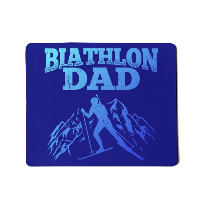 Biathlon Dad Winter Sports Snow Biathlete Cross Country Ski Gift Mousepad