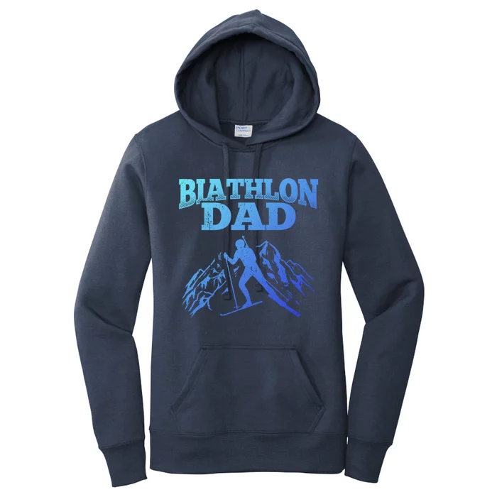 Biathlon Dad Winter Sports Snow Biathlete Cross Country Ski Gift Women's Pullover Hoodie