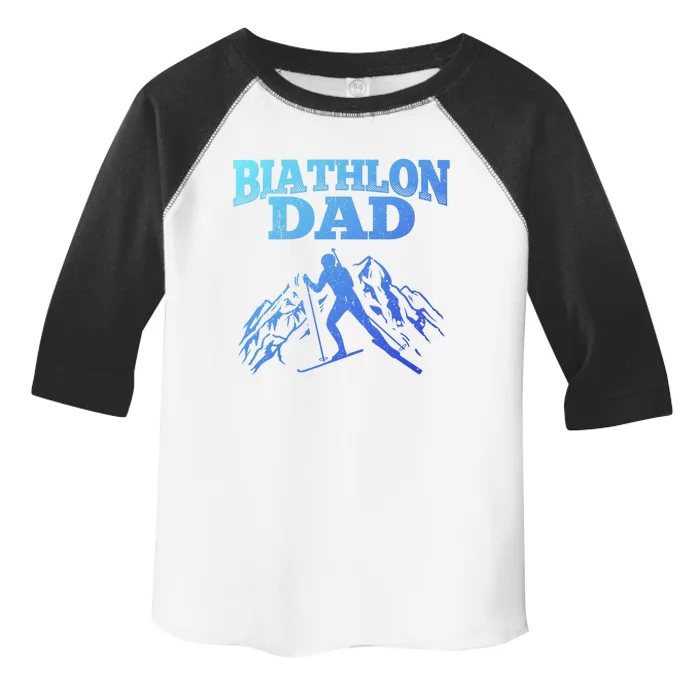 Biathlon Dad Winter Sports Snow Biathlete Cross Country Ski Gift Toddler Fine Jersey T-Shirt