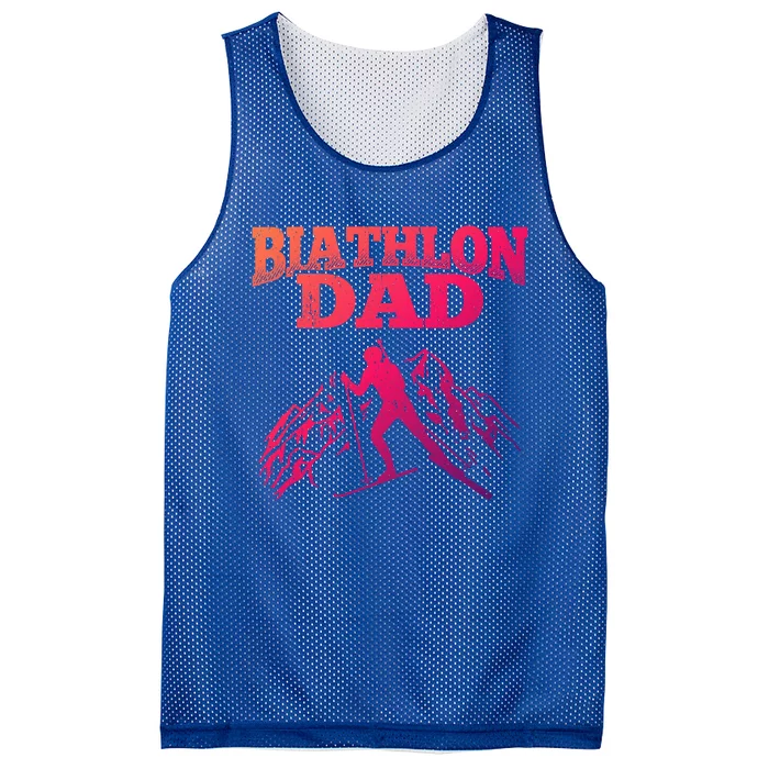 Biathlon Dad Winter Sports Snow Biathlete Cross Country Ski Gift Mesh Reversible Basketball Jersey Tank