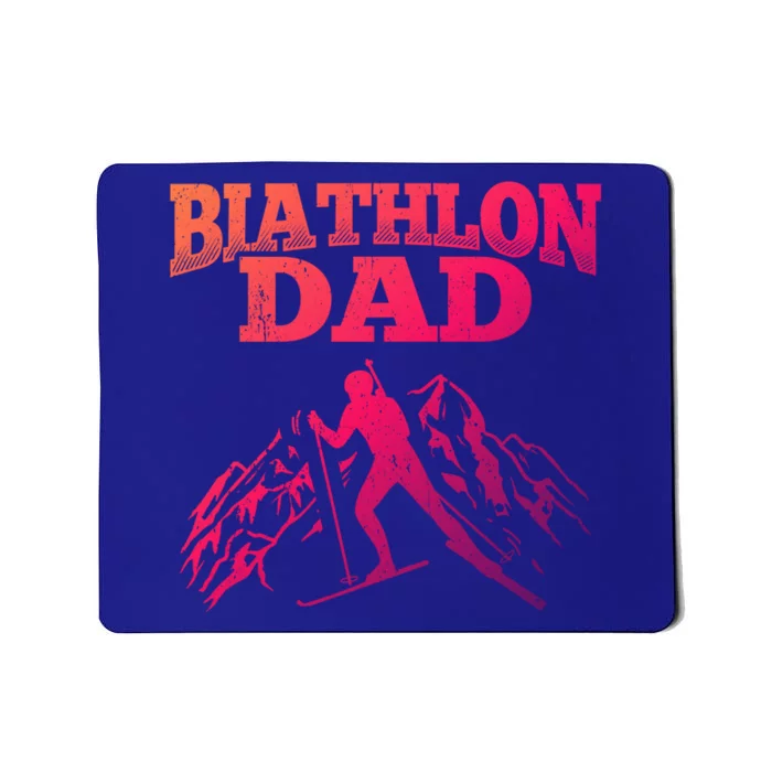 Biathlon Dad Winter Sports Snow Biathlete Cross Country Ski Gift Mousepad