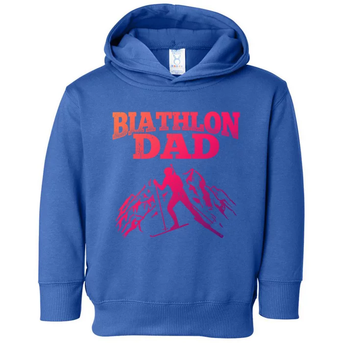 Biathlon Dad Winter Sports Snow Biathlete Cross Country Ski Gift Toddler Hoodie