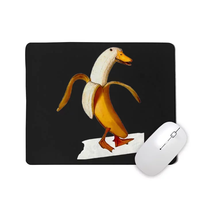 Banana Duck Walks Funny Anthropomorphic Fruit Bird Animal Mousepad