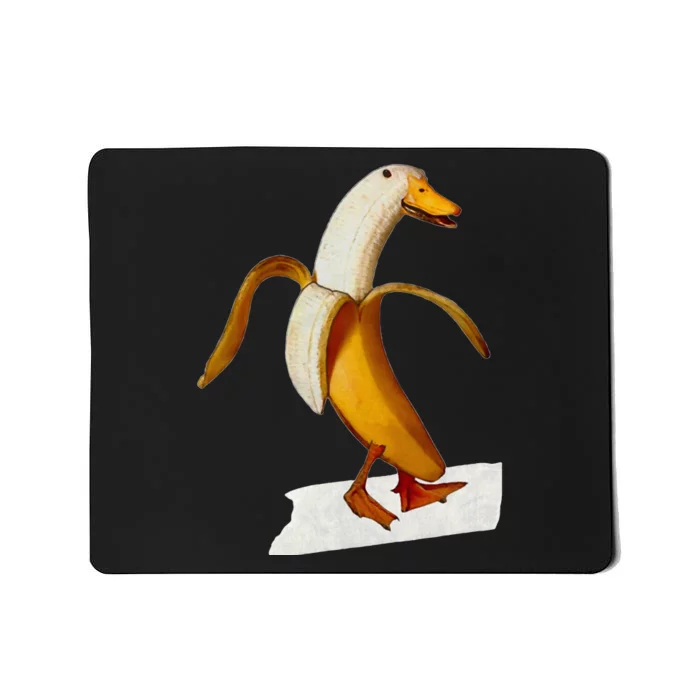 Banana Duck Walks Funny Anthropomorphic Fruit Bird Animal Mousepad